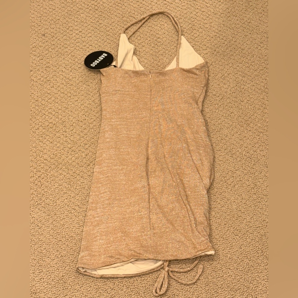 BabyBoo Fashion Sparkly Ruched Mini Bodycon Dress - Picture 2 of 3